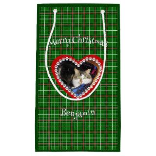 Christmas your pet photo custom text small gift bag