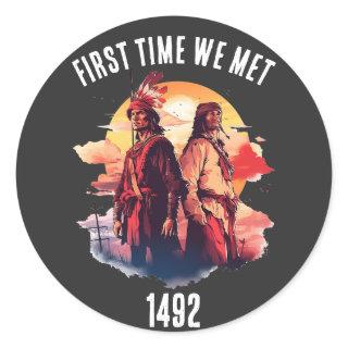 Christophoer Columbus and Indigenous Peoples' Day Classic Round Sticker