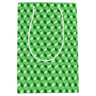 Chrome 3-d boxes - emerald green medium gift bag