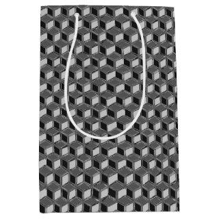 Chrome 3-d boxes - hematite grey medium gift bag