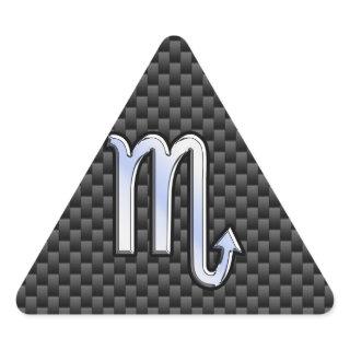 Chrome Like Scorpio Zodiac Sign Carbon Fiber Print Triangle Sticker