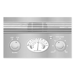 Chrome Vintage Radio Rectangular Sticker