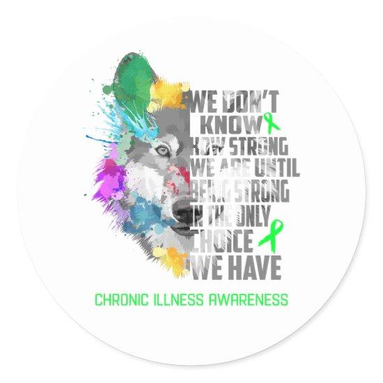 Chronic Illness Awareness Ribbon Support Gifts Classic Round Sticker