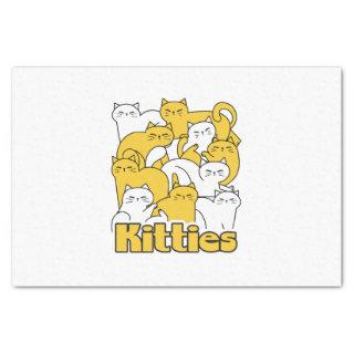 Chubby Kitties Design - Adorable Cat Art Tissue Paper