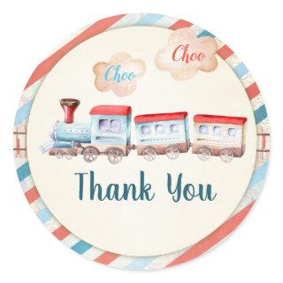 Chugga Choo Boy Birthday Favor Tags Train Red Blue