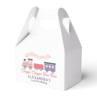 Chugga Chugga Two Two Train Pink Girl 2nd Birthday Favor Boxes