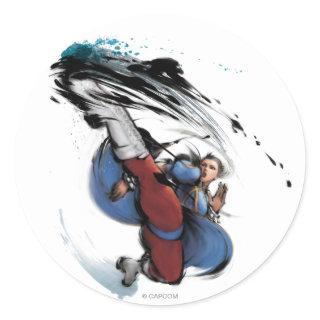 Chun-Li Kick Classic Round Sticker