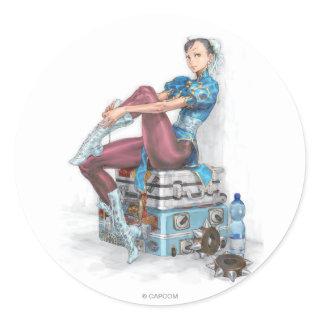 Chun-Li Tying Shoe Classic Round Sticker