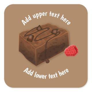 Chunk of Chocolate Brownie - 2 Lines Custom text Square Sticker