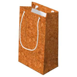 Chunky Natural Cork Wood Grain Look Small Gift Bag