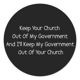 Church State Separation Classic Round Sticker