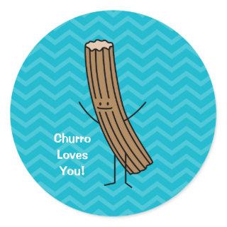 Churro Loves You! Classic Round Sticker