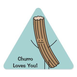 Churro Loves You! Triangle Sticker