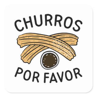 Churros Por Favor Square Sticker