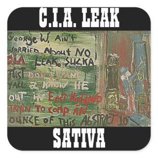 CIA LEAK SATIVA SQUARE STICKER
