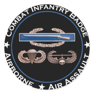 CIB Airborne Air Assault Classic Round Sticker