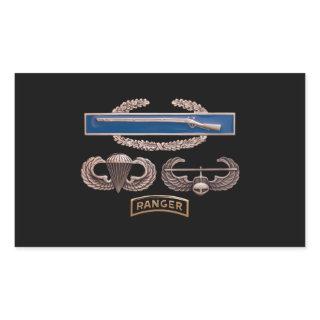 CIB Airborne Air Assault Ranger Rectangular Sticker
