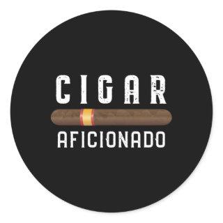 Cigar Aficionado Cigar Smoking Rolling Classic Round Sticker