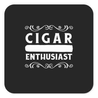 Cigar Enthusiast Square Sticker
