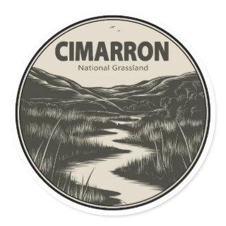 Cimarron National Grassland Kansas Stream Classic Round Sticker