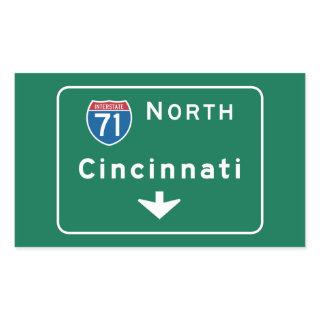 Cincinnati, OH Road Sign Rectangular Sticker