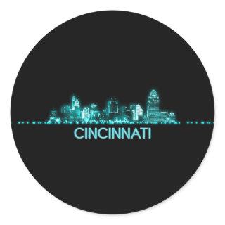 Cincinnati Skyline Classic Round Sticker