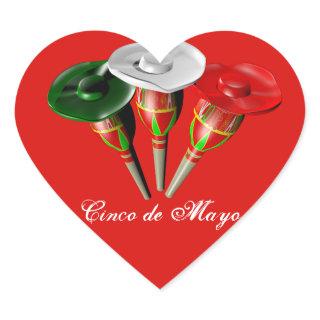 Cinco de mayo ,fiesta mexican heart sticker