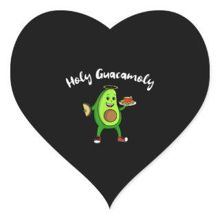 Cinco de Mayo Holy Guacamole Avocado Taco Food Heart Sticker