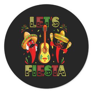 Cinco De Mayo Party Lets Fiesta Mexican For Women Classic Round Sticker