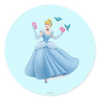 Cinderella and Birds Classic Round Sticker