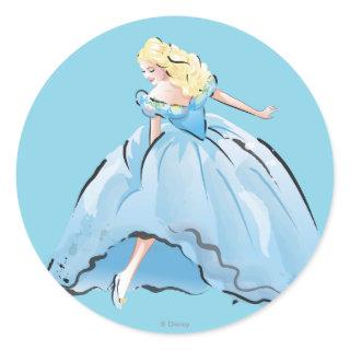 Cinderella And Her Glass Shoe Classic Round Sticker