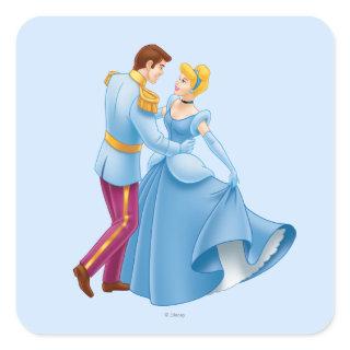 Cinderella and Prince Charming Square Sticker