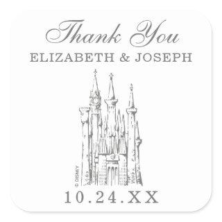 Cinderella Castle | Fairytale Wedding Thank You Square Sticker