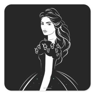 Cinderella Graphic on Black Square Sticker