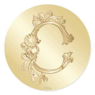 Cinderella Ornate Golden Pattern 2 Classic Round Sticker