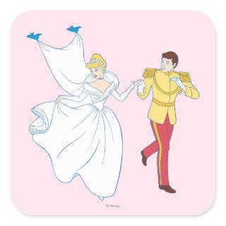 Cinderella Wedding Square Sticker