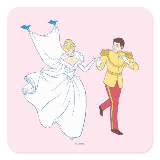 Cinderella Wedding Square Sticker