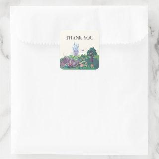Cinderella's Whimsical Castle Wedding Thank You Square Sticker