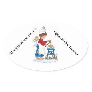 Cindy's Baking Angels Stickers! Oval Sticker
