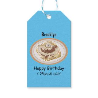 Cinnamon roll cartoon illustration gift tags