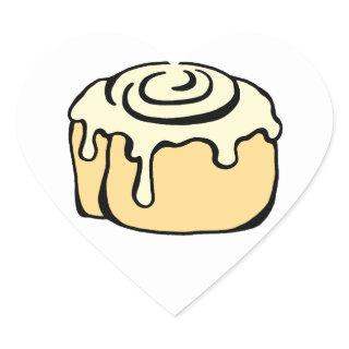Cinnamon Roll Honey Bun Cartoon Design Heart Sticker