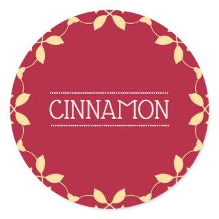 Cinnamon Spice Jar Stickers Red