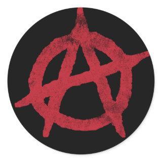 'circle a' anarchy symbol classic round sticker