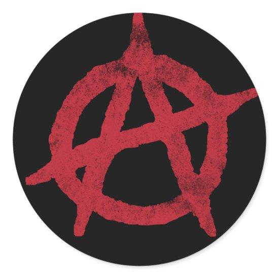 'circle a' anarchy symbol classic round sticker