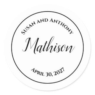 Circle Design Personalized Wedding Stickers Seals