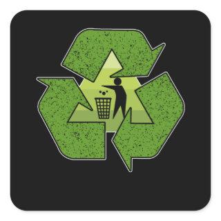 Circle of Bin recycle to protect our Planet Square Sticker