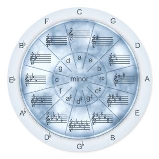 Circle of Fifths Blue Marble for Musicians Classic Round Sticker