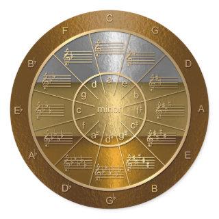 Circle of Fifths Shines for Musicians Classic Round Sticker