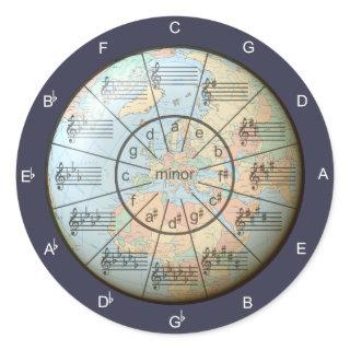 Circle of Fifths World of Music Classic Round Sticker