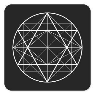 Circle triangles sacred geometry drawing square sticker